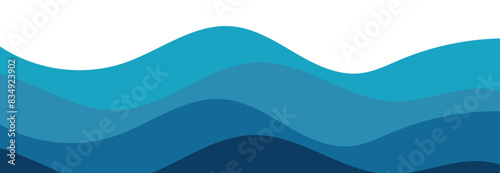 Sea waves layered vector background illustration and sea beach vector illustration. 