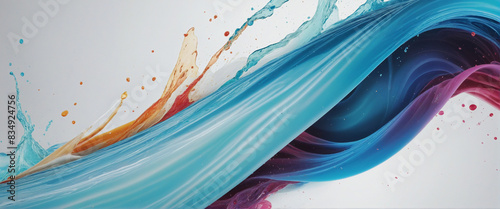 Abstract Smoke Waves: Dynamic Blue Spectrum of Digital Art and Ornamental Shapes