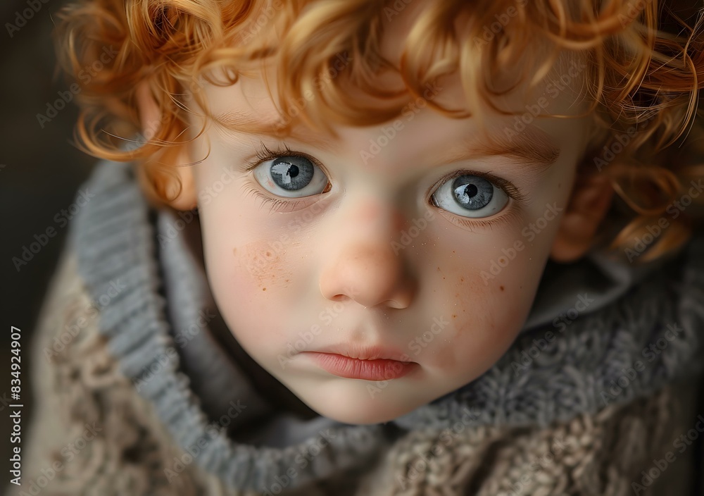 Portrait of a redheaded boy with freckles and blue eyes Portrait of a redheaded boy with freckles and blue eyes
