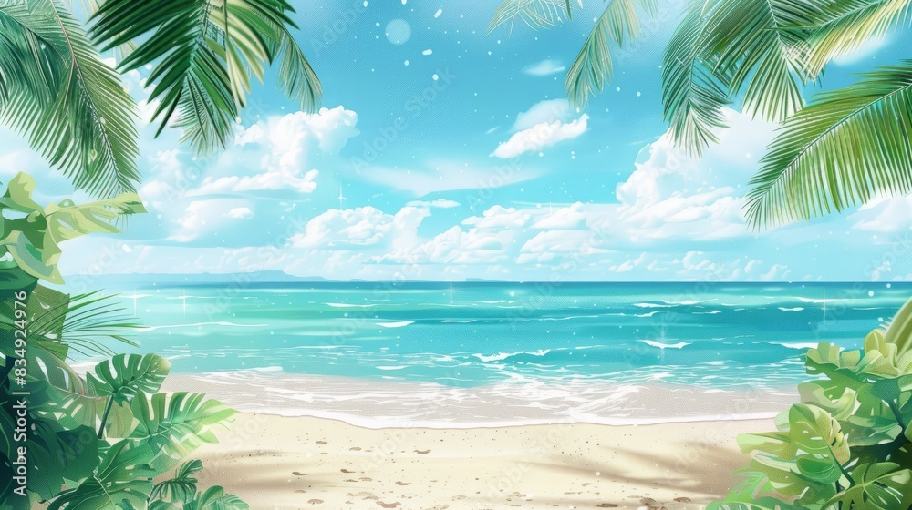 Fototapeta premium Background of beautiful beach for mockup summer product display or travel ad.