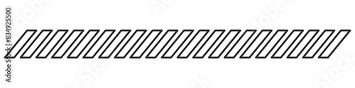 Tilt strip geometric abstract border. Slash divider. 11:11