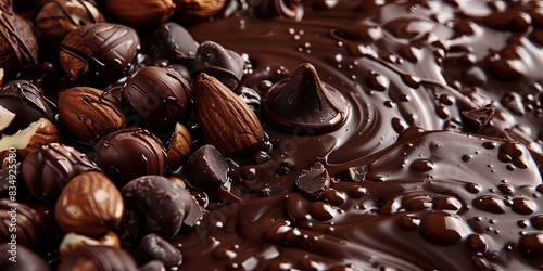 Tempting Melted Chocolate Symphony with Nuts