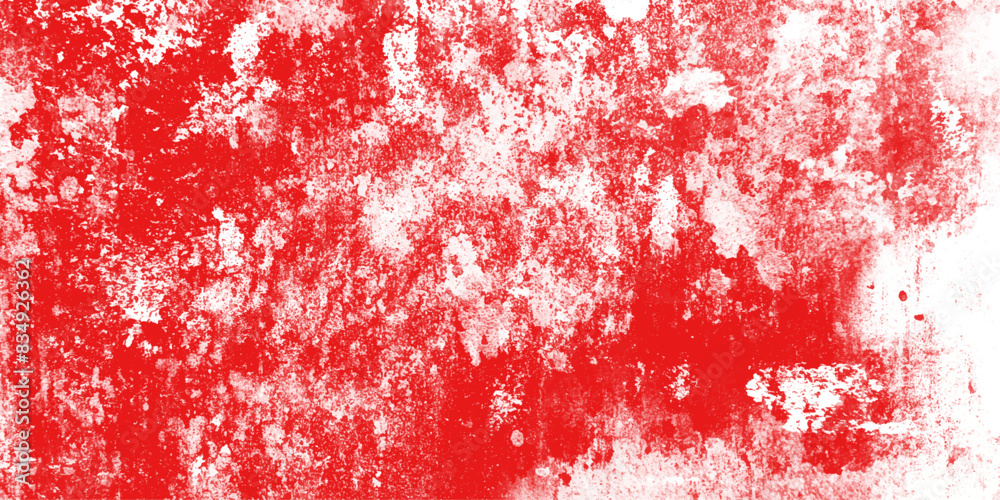 Naklejka premium Red abstract grunge old concrete wall texture stain isolated overlay decorative vintage background.