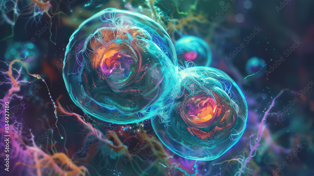 Illuminated Animal Embryos Stunning Glowing Effect Illustration Illuminated Animal Embryos Stunning Glowing Effect Illustration