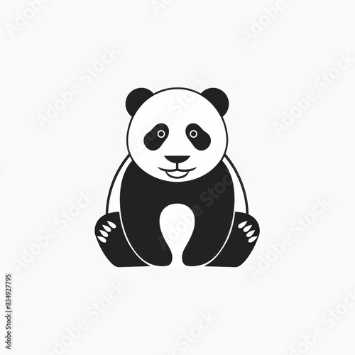 Vector illustration cartoon of a cute panda over white background.