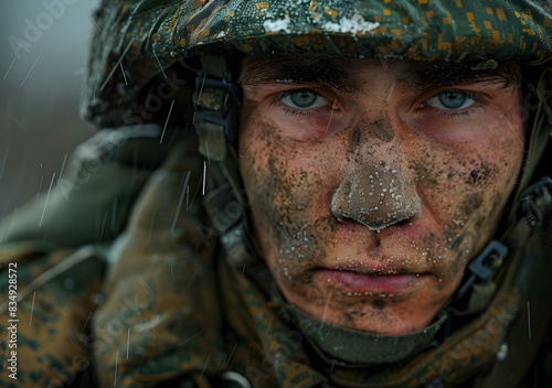Portrait of a soldier in the snow © Adobe Contributor