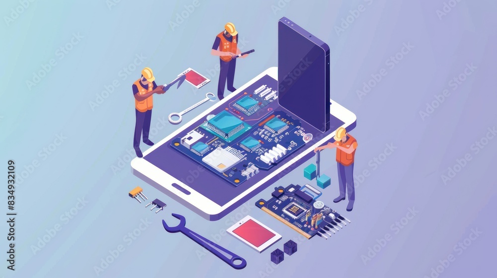 Electronic repair service, 3D page Electronic repair service, 3D page