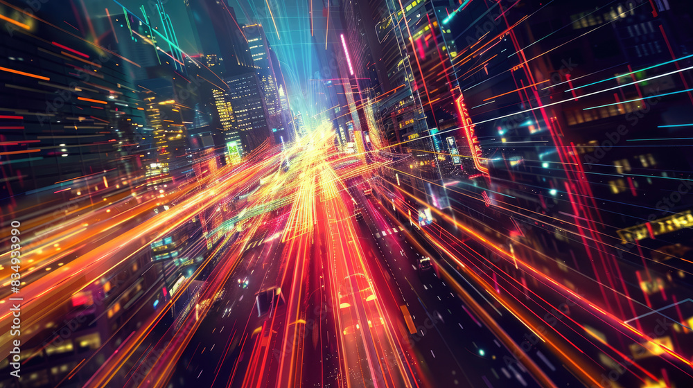 Futuristic Cityscape Illustration of Digital Infrastructure Futuristic Cityscape Illustration of Digital Infrastructure
