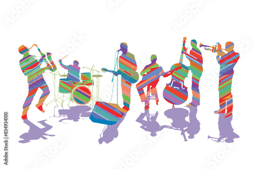 Musikgruppe auf der Bühne isoliert  Illustration