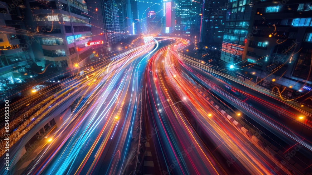 Futuristic Cityscape Illustration of Digital Infrastructure Futuristic Cityscape Illustration of Digital Infrastructure