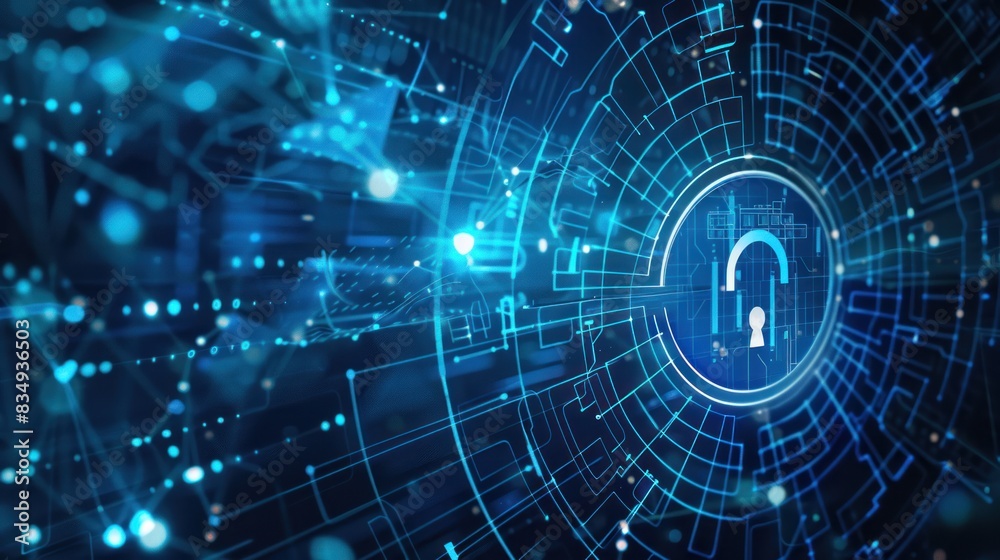 Digital security concept of modern technology