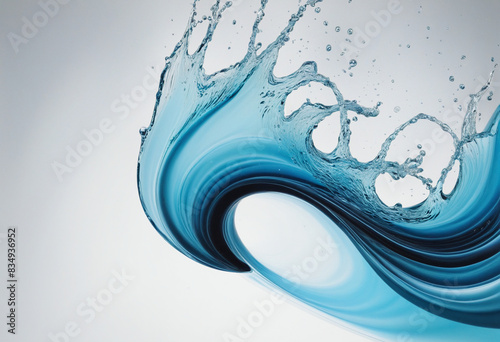 Abstract Smoke Waves: Dynamic Blue Spectrum of Digital Art and Ornamental Shapes