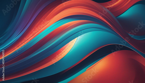 Geometric Fluid Motion Design: A Vibrant Abstract Wave Wallpaper