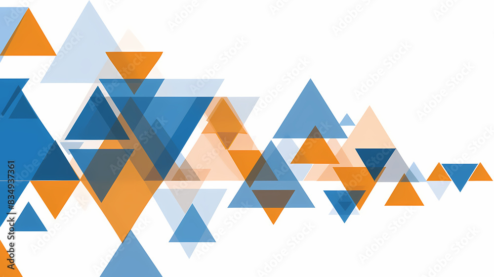 Simple Abstract Triangles in Orange and Blue on Plain Background - High-Quality business background Simple Abstract Triangles in Orange and Blue on Plain Background - High-Quality business background