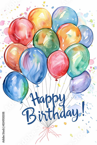 Text with 'Happy Birthday' Surrounded by Balloons - Festive Celebration Design