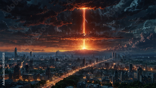 electric cloud on the city