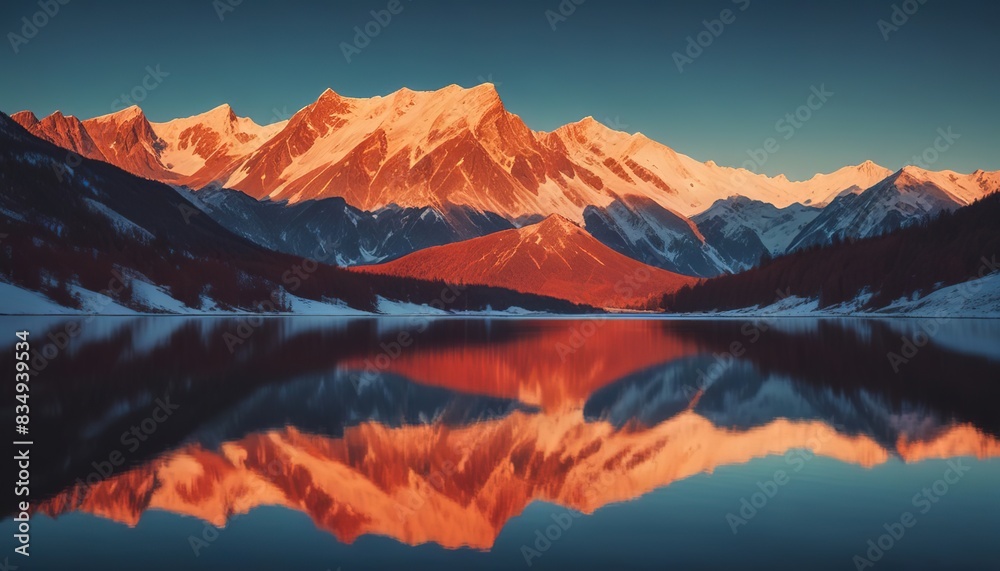 Obraz premium Landscape with mountains, view, nature, mountain range, clear sky