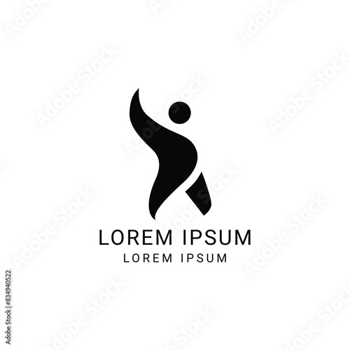 Man surrendering with  hand raised in air Logo, man raising hand Logo, Man icon, Champion, win, Leader, winner Logo Design Vector, Human Power.