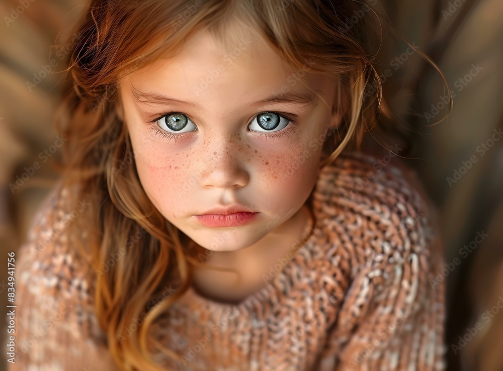Portrait of a Little Girl with Green Eyes Portrait of a Little Girl with Green Eyes