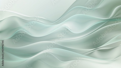The light green gradient background with soft waves.