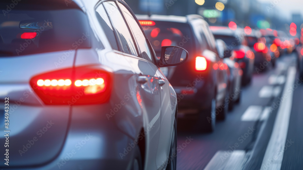 Urban Traffic Gridlock Scene on Major Highway Urban Traffic Gridlock Scene on Major Highway