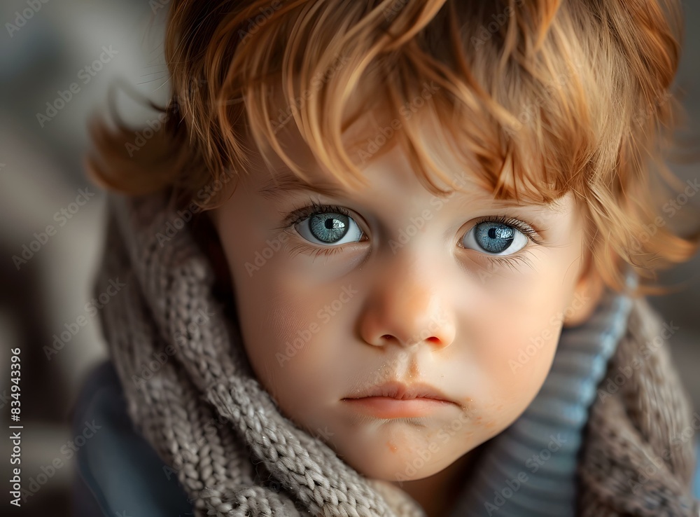 Portrait of a cute little boy with red hair and blue eyes Portrait of a cute little boy with red hair and blue eyes