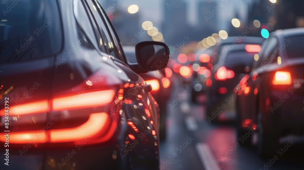 Urban Traffic Gridlock Scene on Major Highway Urban Traffic Gridlock Scene on Major Highway