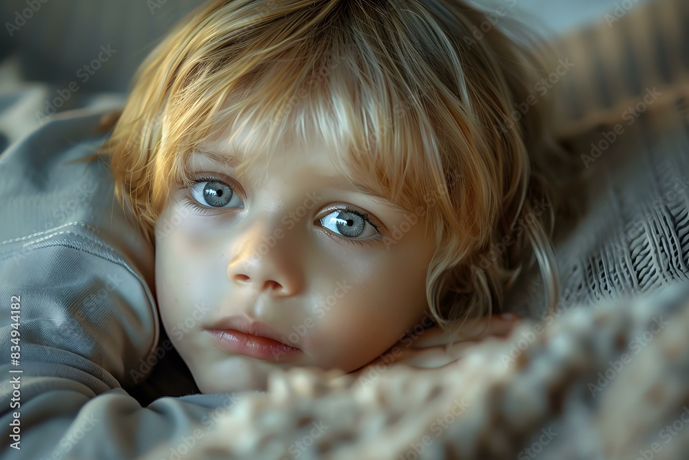Portrait of a young boy with blond hair and blue eyes Portrait of a young boy with blond hair and blue eyes