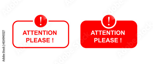 vector illustration of attention sign. red color danger or warning sign. attention or exclamation sign isolated on white. vector exclamation mark icon. hazard warning sign.