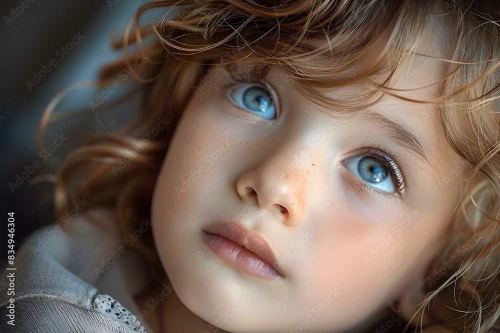 Portrait of a beautiful child with blue eyes and curly hair Portrait of a beautiful child with blue eyes and curly hair