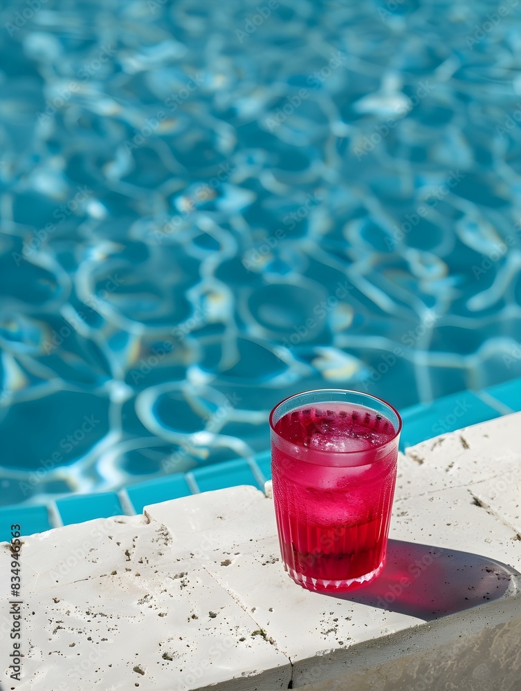 Magenta Drink by the Poolside. Luxury Vacation Wallpaper Magenta Drink by the Poolside. Luxury Vacation Wallpaper