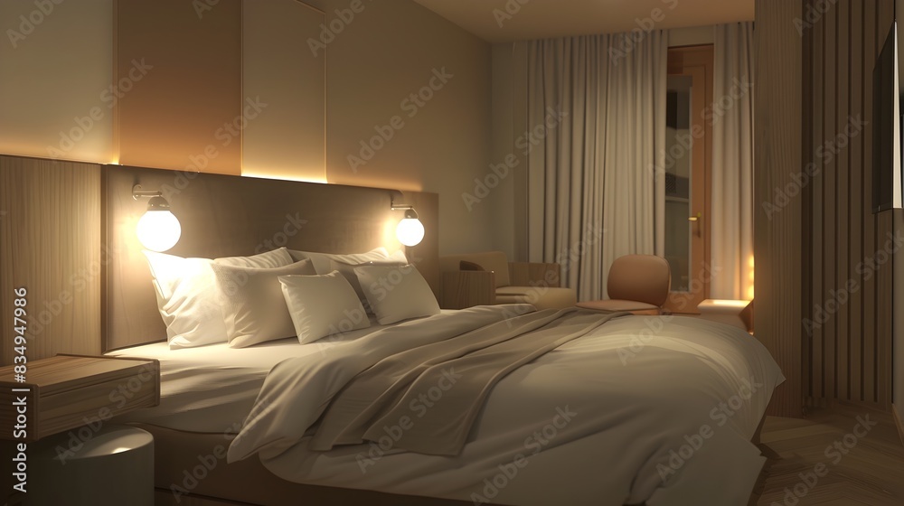 Cozy and Inviting Luxury Bedroom Retreat with Warm Lighting and Minimalist Design Cozy and Inviting Luxury Bedroom Retreat with Warm Lighting and Minimalist Design