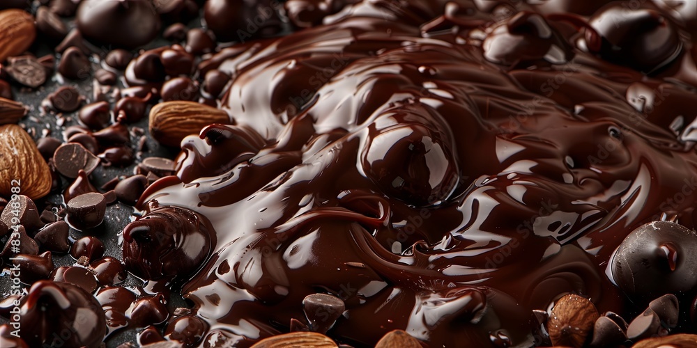 Tempting Melted Chocolate Symphony with Nuts Tempting Melted Chocolate Symphony with Nuts
