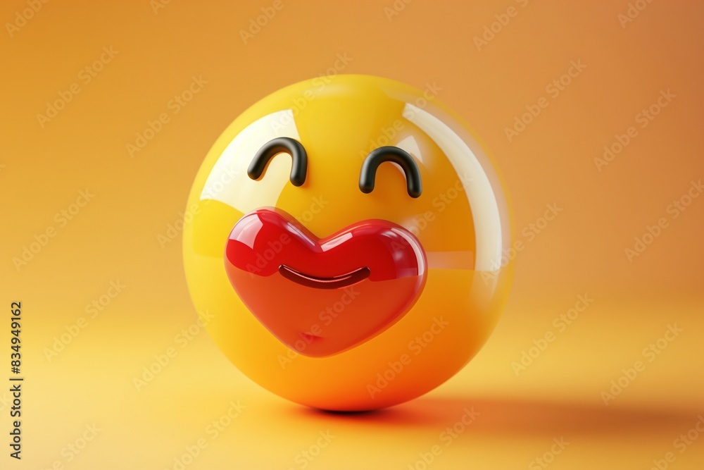 3D Heart ball sign Emoticon Icon Design for Social Network. Modern Emoji. Vector illustration