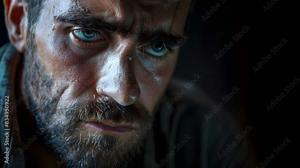 Portrait of a man with a beard and blue eyes Portrait of a man with a beard and blue eyes