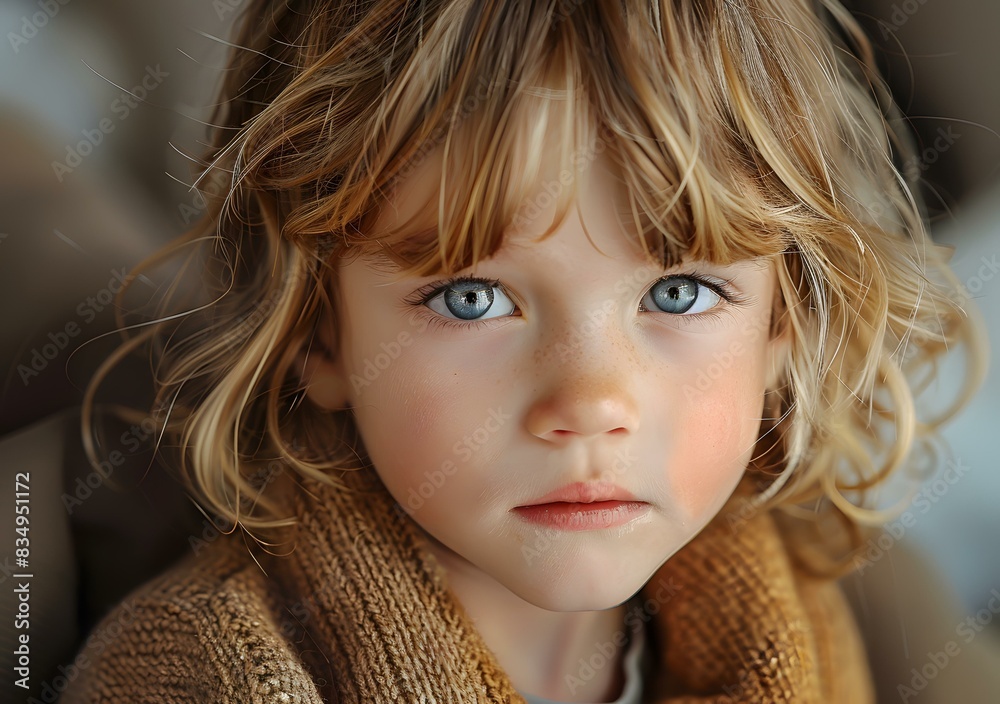 Portrait of a young boy with blond hair and blue eyes Portrait of a young boy with blond hair and blue eyes