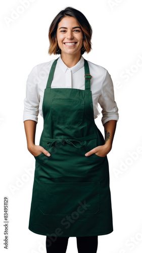 PNG Apron smiling small business entrepreneur.