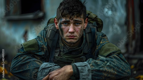 Young Soldier Portrait in Camouflage