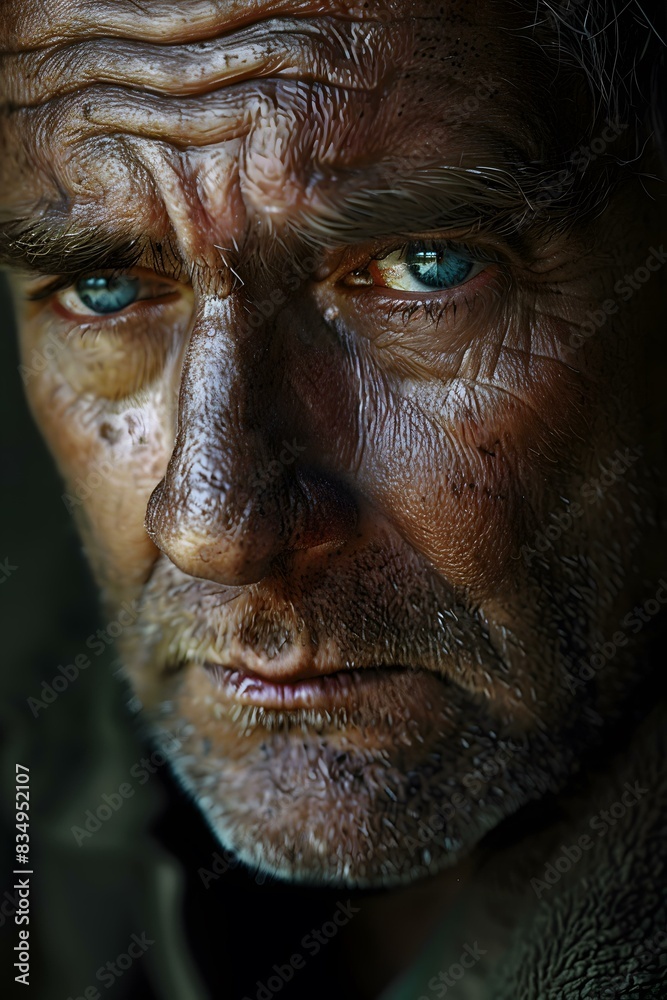 Portrait of an Old Man with Blue Eyes
