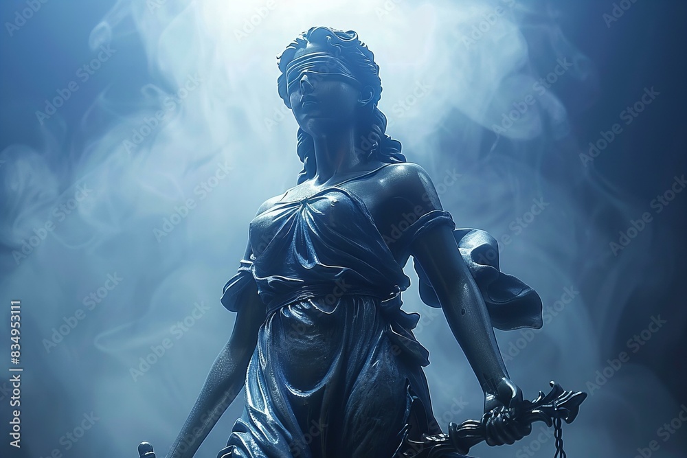 Fototapeta premium Lady justice holds sword and scales of justice