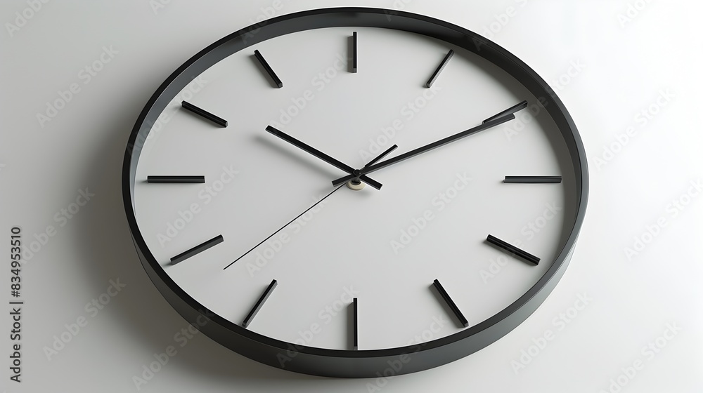 Modern Minimalist Black and White Wall Clock in Contemporary Office or Home Decor Modern Minimalist Black and White Wall Clock in Contemporary Office or Home Decor