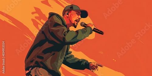 Obraz na płótnie nu metal singer rapper on stage