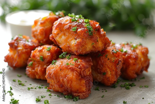 Fried Chicken - Crispy golden-brown fried chicken pieces. 