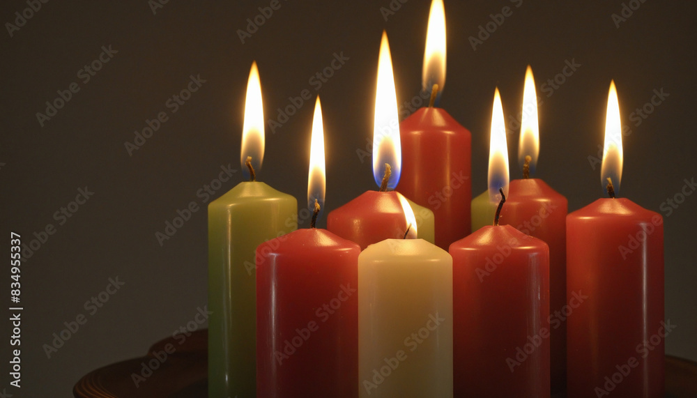 Illuminating the Christmas Eve service with glowing candles in the church Illuminating the Christmas Eve service with glowing candles in the church