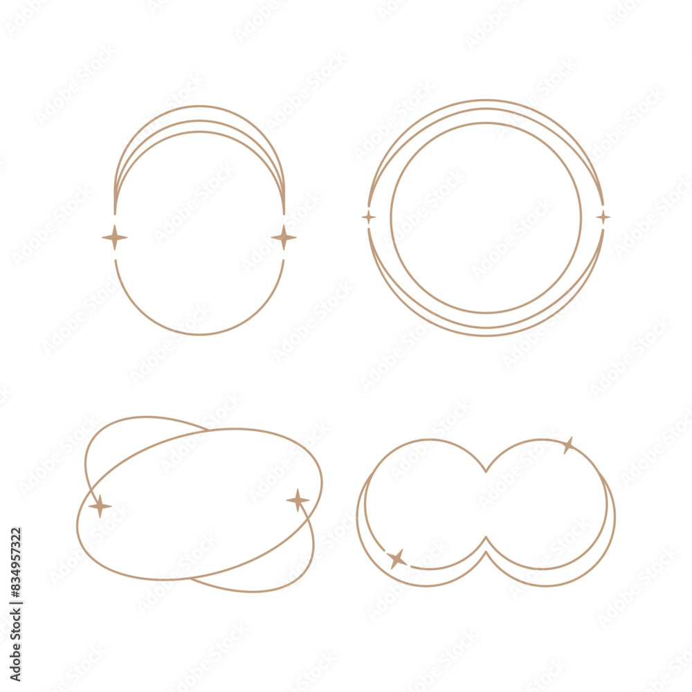 minimalist linear frame line elements, trendy linear frames with stars, arch frames, geometric forms. Decorative set of vector frames minimalist linear frame line elements, trendy linear frames with stars, arch frames, geometric forms. Decorative set of vector frames