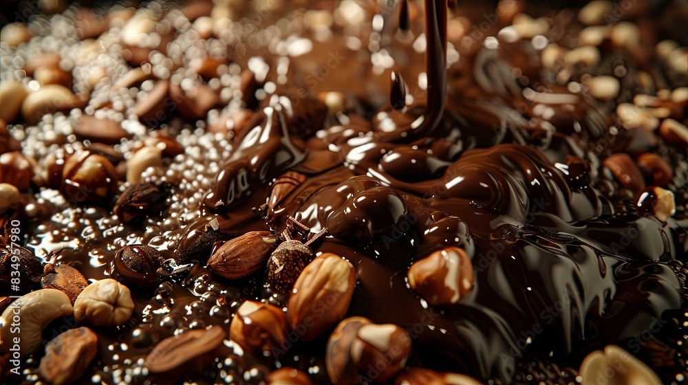 Tempting Melted Chocolate Symphony with Nuts Tempting Melted Chocolate Symphony with Nuts