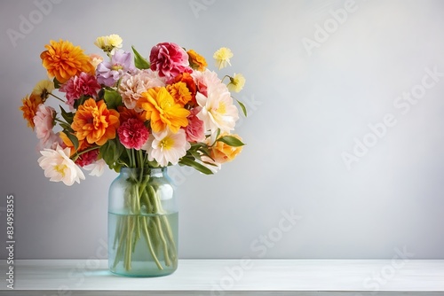 A vase with flowers on a background