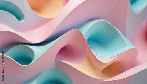 Pretty and Mystical 3D Pastel Background Generated by AI