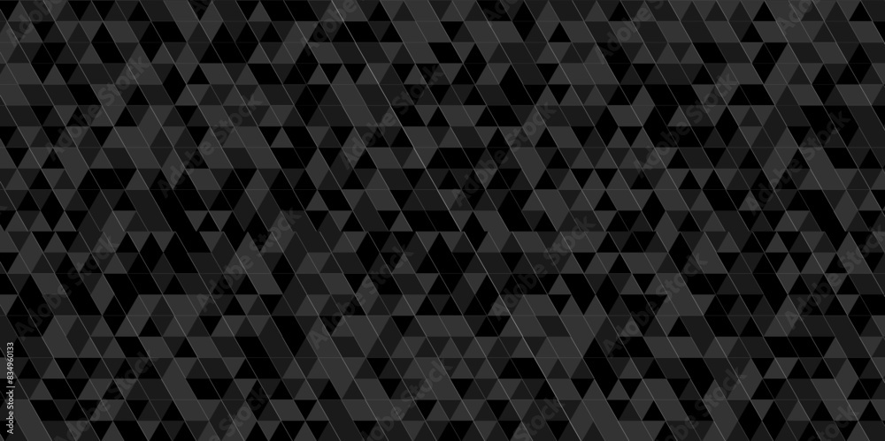 Black and gray square triangle tiles pattern mosaic background. Modern seamless geometric dark black low poly pattern background with lines Geometric print composed of triangles. Black and gray square triangle tiles pattern mosaic background. Modern seamless geometric dark black low poly pattern background with lines Geometric print composed of triangles.