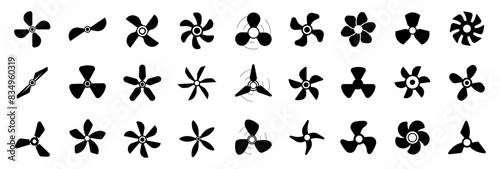 Fan icons set. Vector illustration